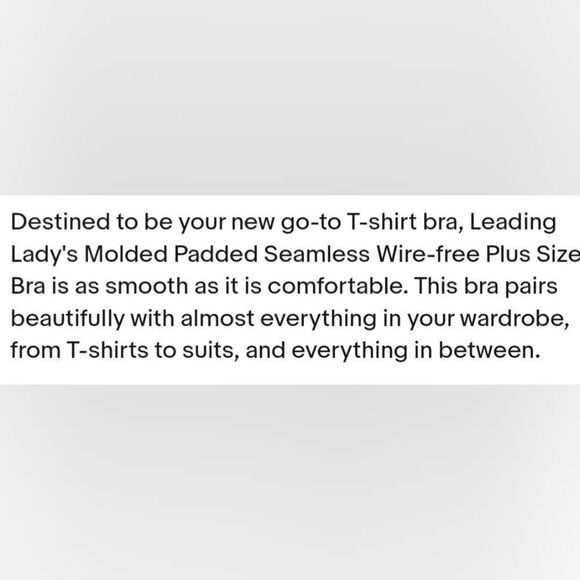 LEADING Lady Molded padded seemles bra plus size. Wirefree. Sz 50C - Picture 2 of 5